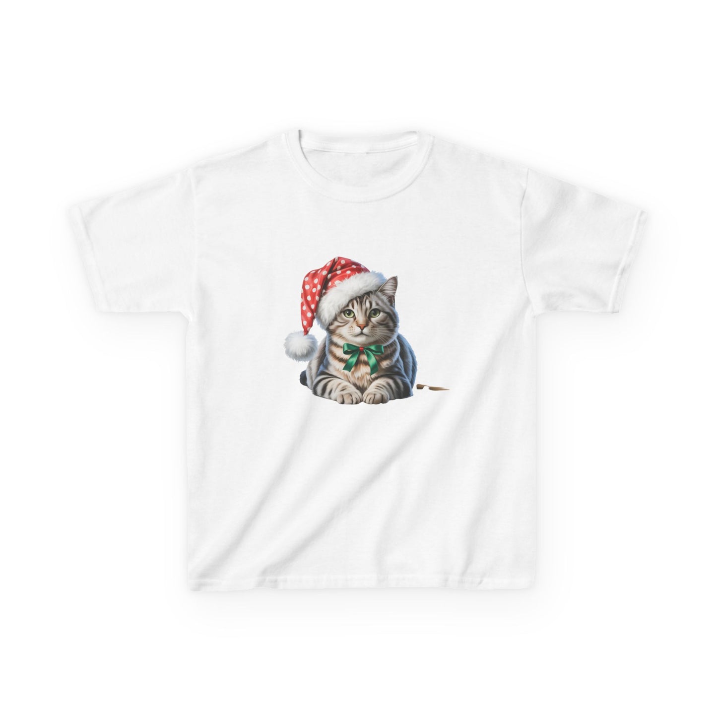 Kids Christmas Cat T-Shirt, Festive Cat Kids Christmas Tee, Cute Pet Lover Shirt, Holiday Apparel, Great Gift for Cat Owners