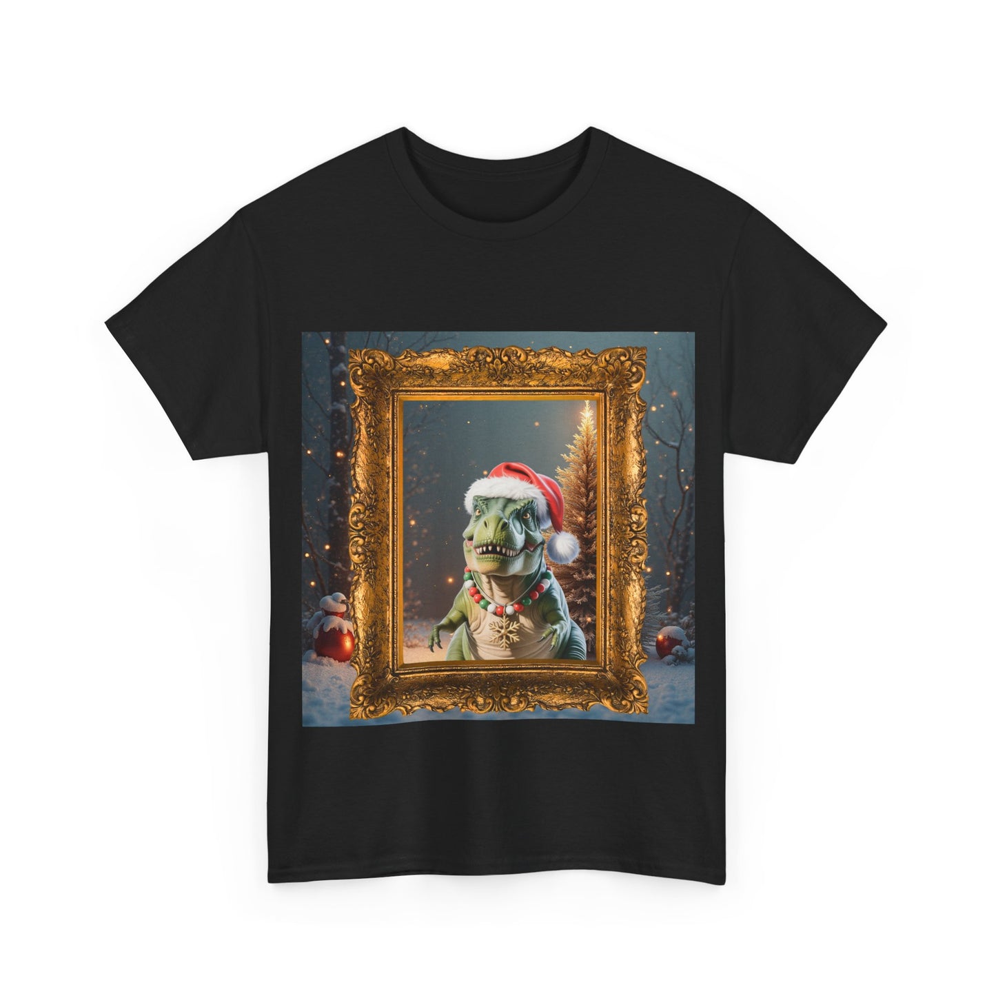 Christmas Dino Tee — Festive T-Rex in Santa Hat Graphic Shirt