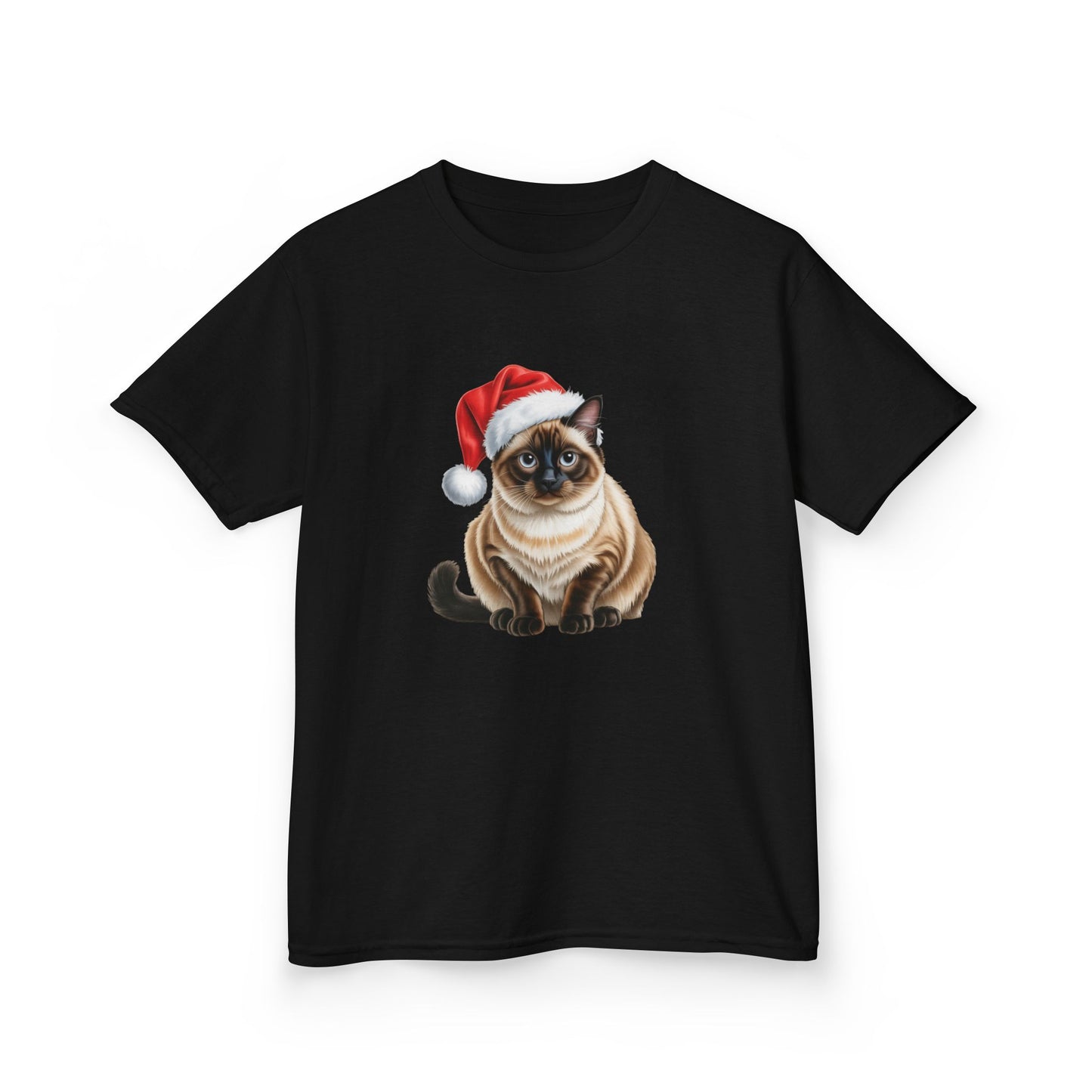 Kids Siamese Cat Christmas cat T-Shirt, Festive Siamese Cat Kids Christmas Tee, Cute Pet Lover Shirt, Holiday Apparel, Great Gift for cat Owners