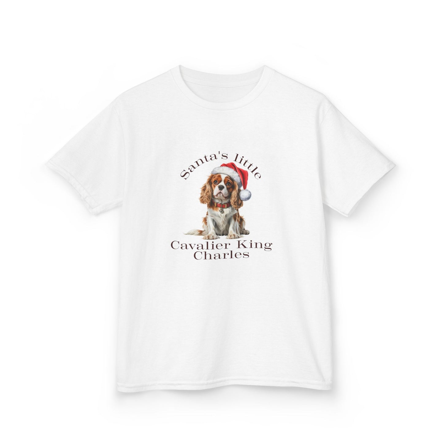 Kids Cavalier King Charles Spaniel Christmas Dog T-Shirt, Festive Cavalier King Charles Spaniel Dog Kids Christmas Tee, Cute Pet Lover Shirt, Holiday Apparel, Great Gift for Dog Owners