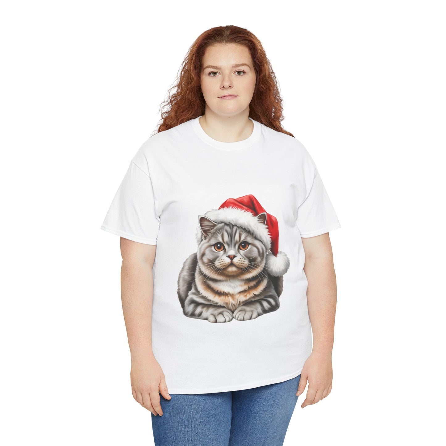 Christmas Australian Mist Cat T-Shirt — Cute Kitty with Santa Hat Holiday Tee