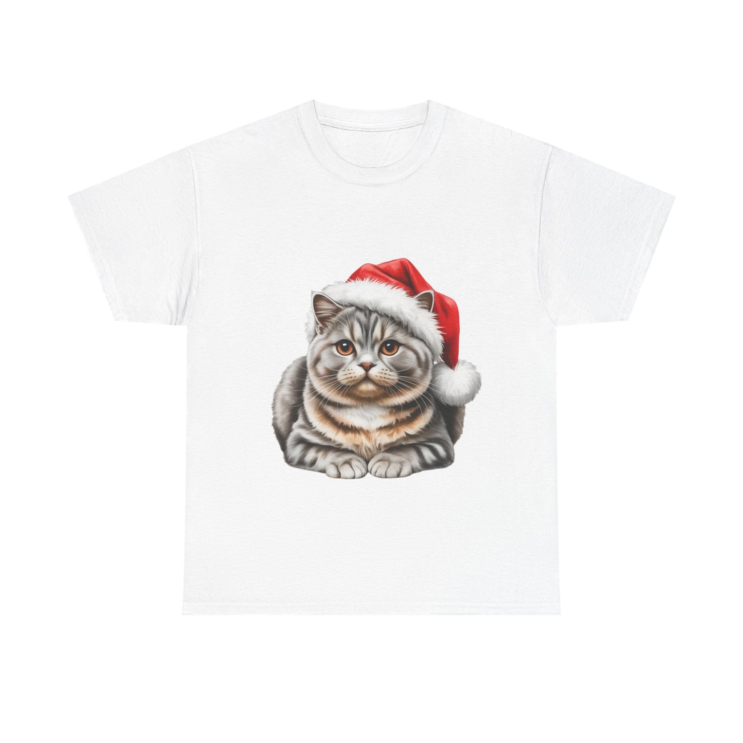 Christmas Australian Mist Cat T-Shirt — Cute Kitty with Santa Hat Holiday Tee
