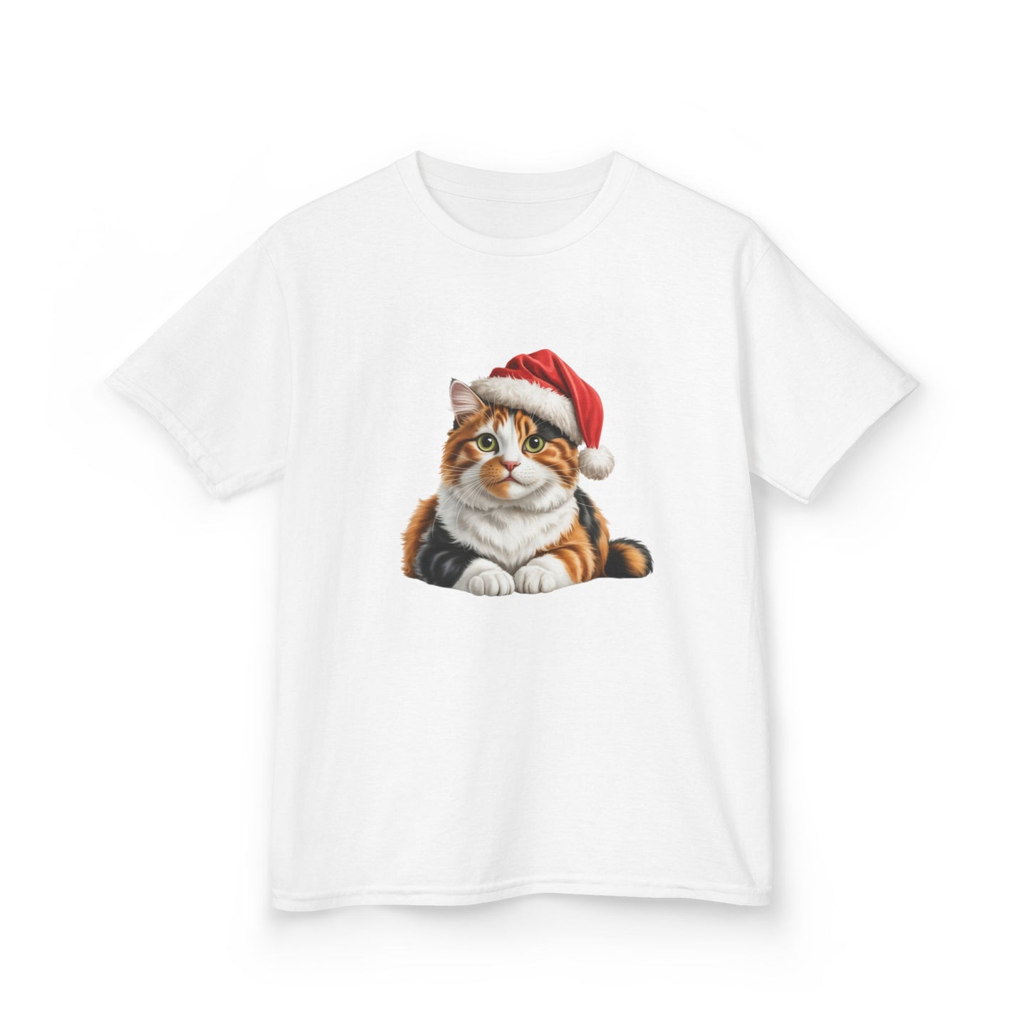 Kids Calico Cat Christmas cat T-Shirt, Festive Calico Cat Kids Christmas Tee, Cute Pet Lover Shirt, Holiday Apparel, Great Gift for cat Owners