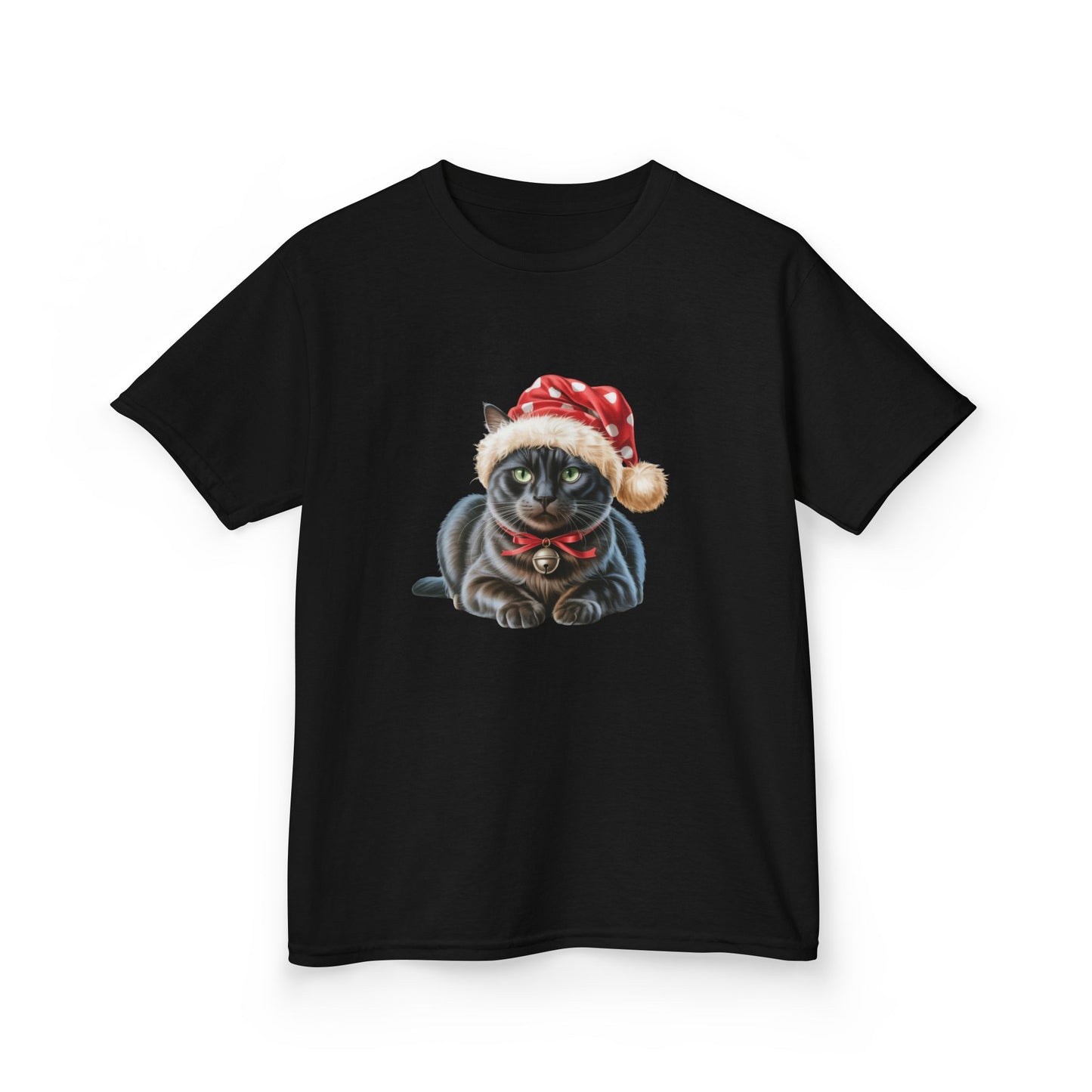 Kids Christmas Cat T-Shirt, Festive Cat Kids Christmas Tee, Cute Pet Lover Shirt, Holiday Apparel, Great Gift for Cat Owners
