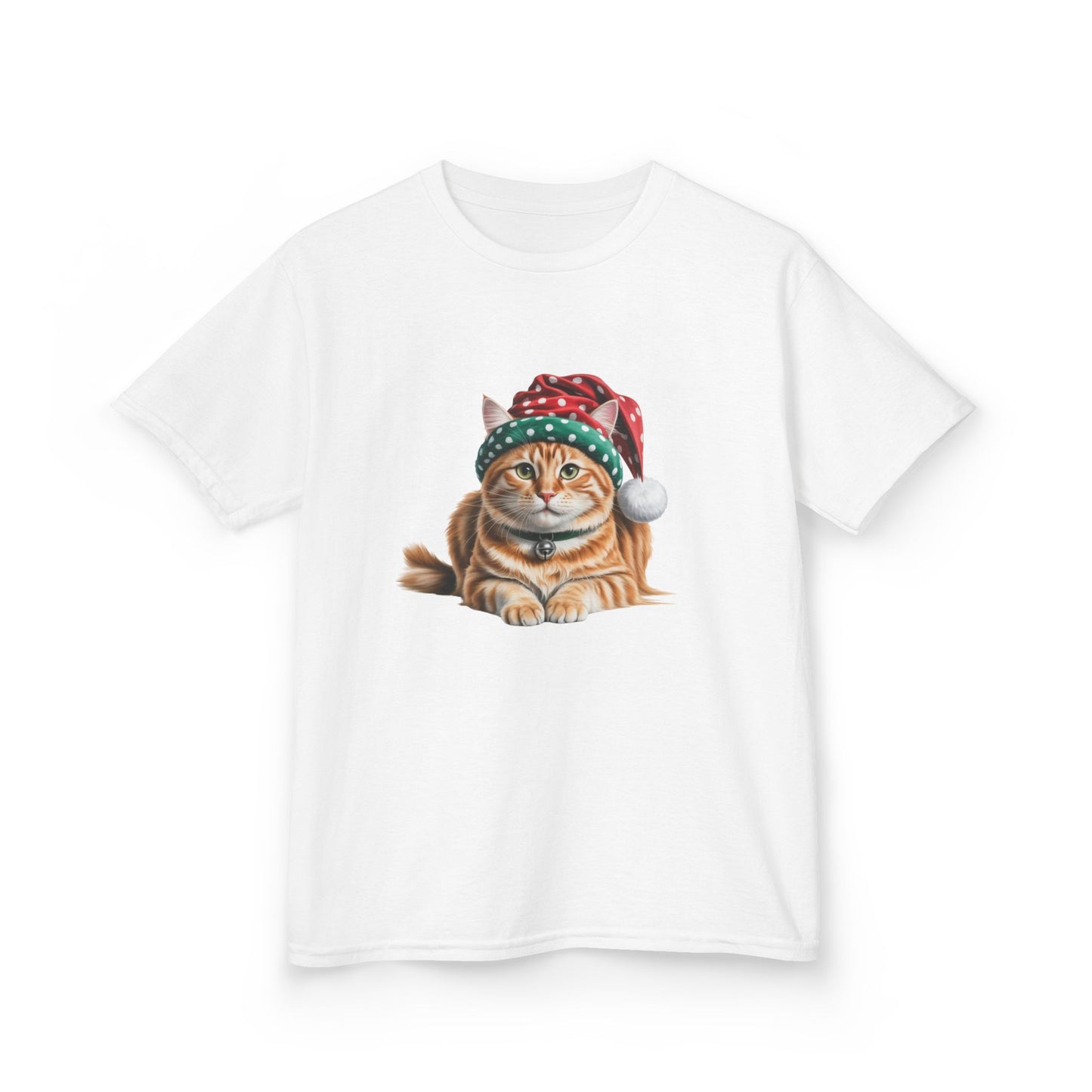 Kids Christmas Cat T-Shirt, Festive Cat Kids Christmas Tee, Cute Pet Lover Shirt, Holiday Apparel, Great Gift for Cat Owners