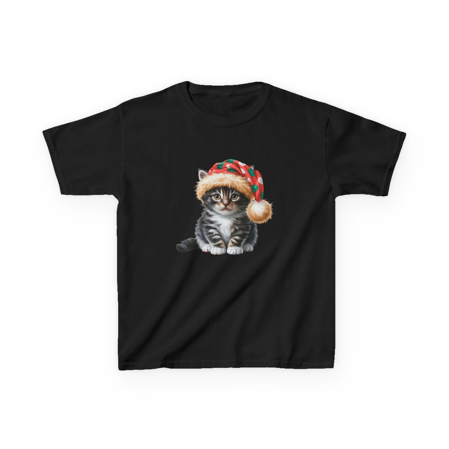Kids Christmas Cat T-Shirt, Festive Cat Kids Christmas Tee, Cute Pet Lover Shirt, Holiday Apparel, Great Gift for Cat Owners