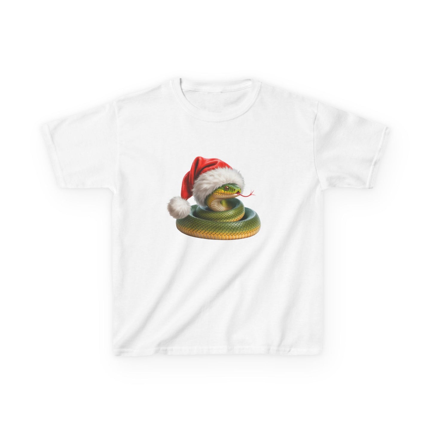 Kids Green Python Christmas T-Shirt, Festive Green Python Snake Kids Christmas Tee, Cute Green Python Lover Shirt, Holiday Apparel, Great Gift for Snake Owners