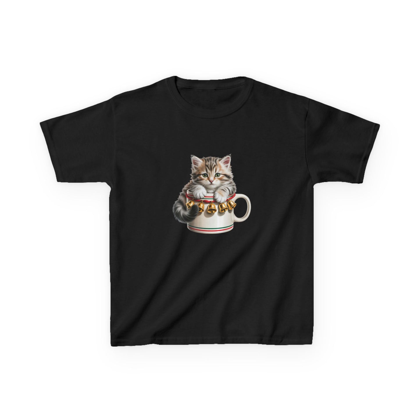 Kids Christmas Cat T-Shirt, Festive Cat Kids Christmas Tee, Cute Pet Lover Shirt, Holiday Apparel, Great Gift for Cat Owners