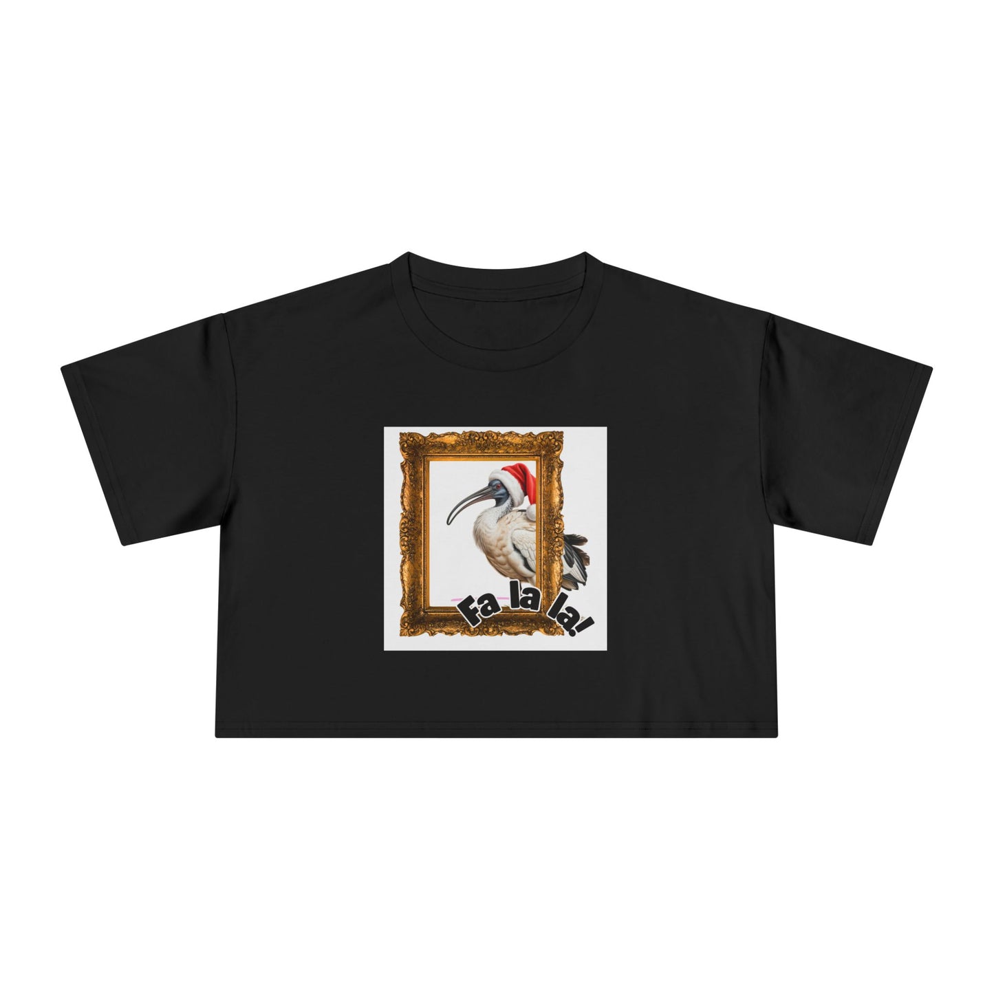 Crop Tee — Vintage Frame Ibis “Fa La La!” Graphic