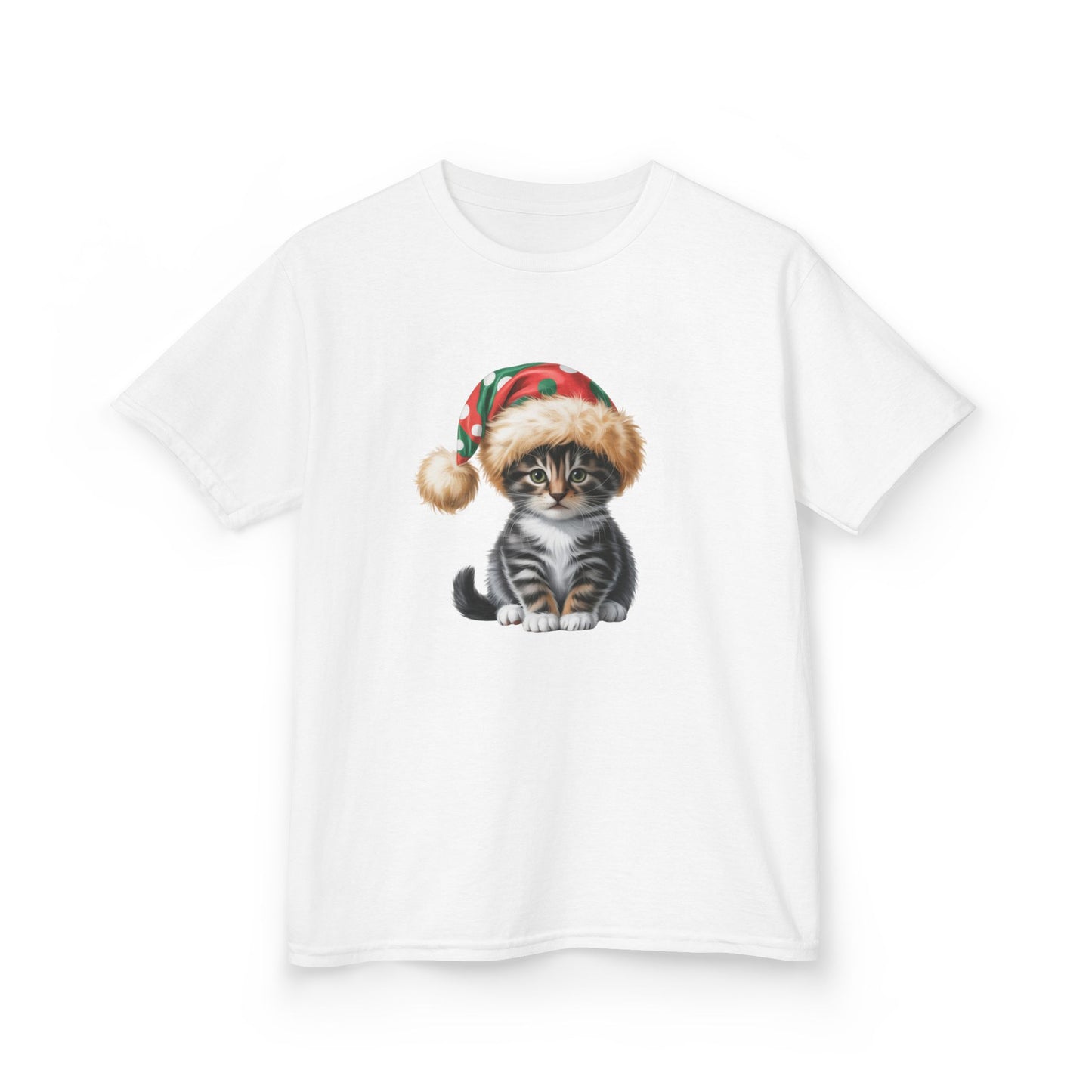 Kids Christmas Cat T-Shirt, Festive Cat Kids Christmas Tee, Cute Pet Lover Shirt, Holiday Apparel, Great Gift for Cat Owners