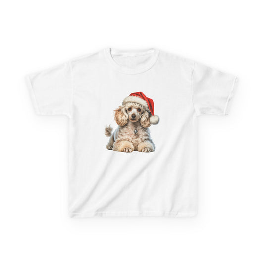 Kids Poodle Christmas Dog T-Shirt, Festive Poodle Dog Kids Christmas Tee, Cute Pet Lover Shirt, Holiday Apparel, Great Gift for Dog Owners