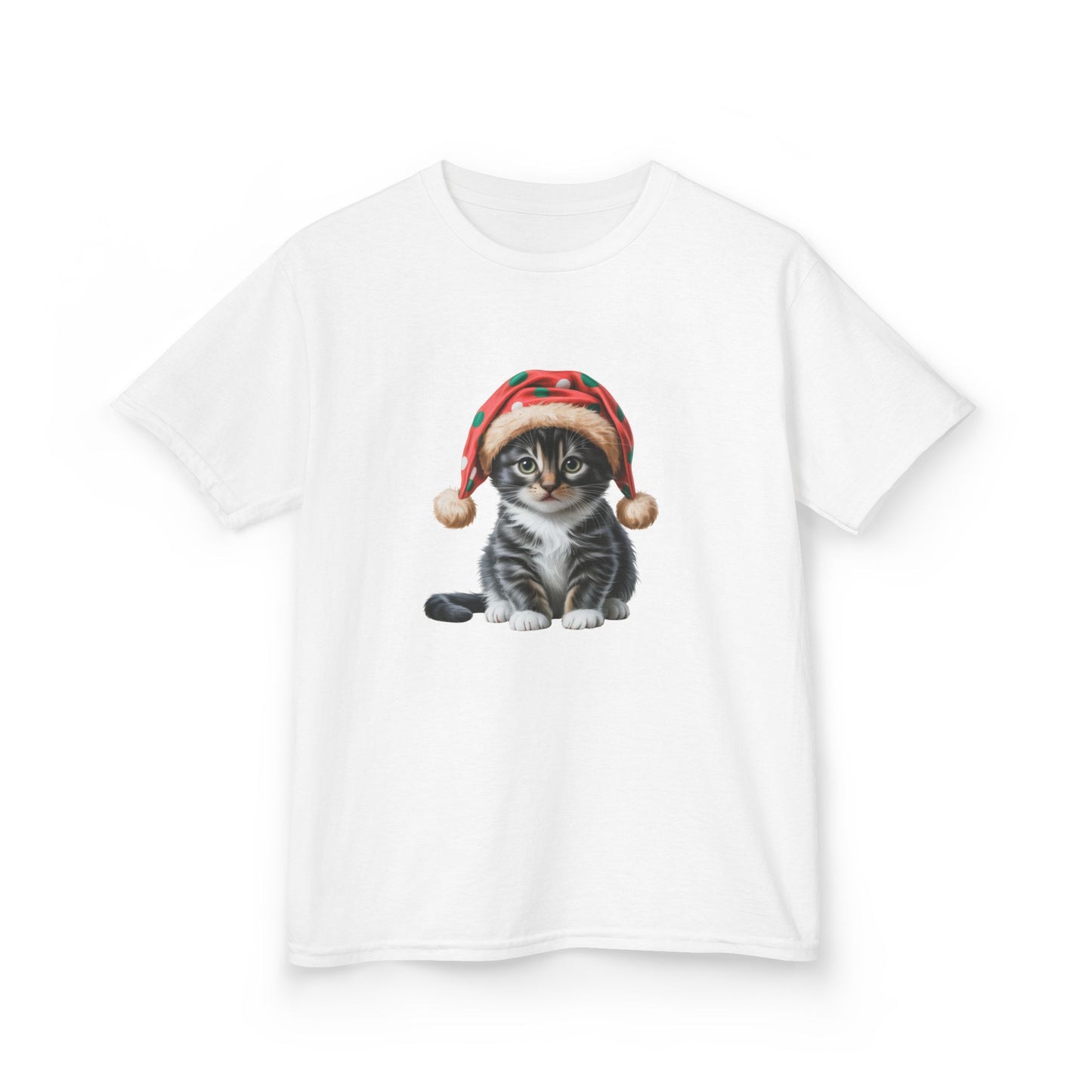 Kids Christmas Cat T-Shirt, Festive Cat Kids Christmas Tee, Cute Pet Lover Shirt, Holiday Apparel, Great Gift for Cat Owners