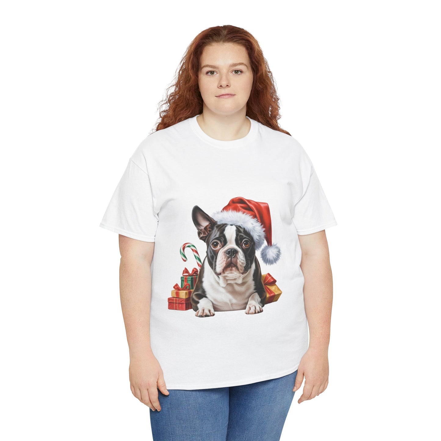 Boston Terrier Christmas T-Shirt – Holiday Dog Lover Tee, Festive Small Dog Shirt, Cute Boston Terrier Xmas Gift, Pet Lover Apparel, Holiday Puppy Shirt for Boston Terrier Lovers