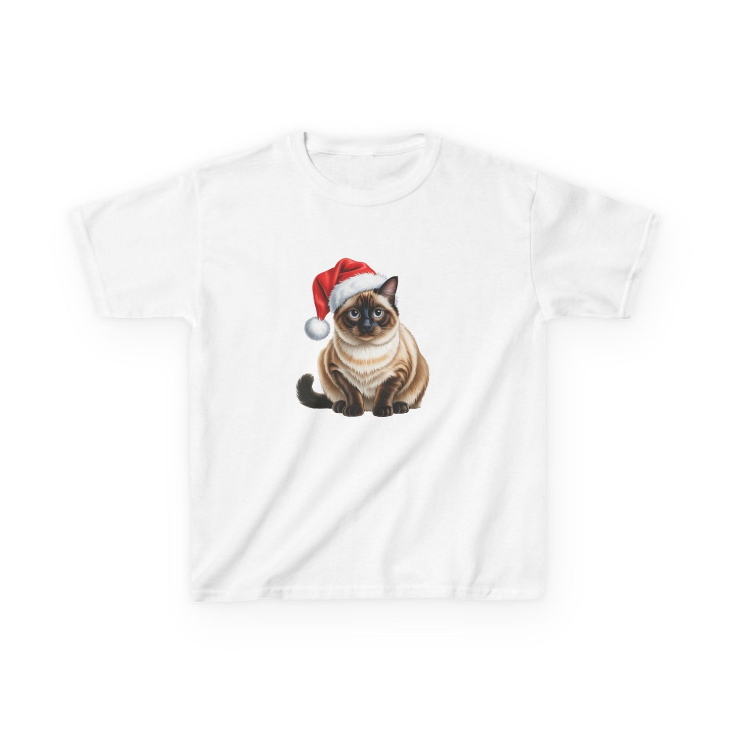 Kids Siamese Cat Christmas cat T-Shirt, Festive Siamese Cat Kids Christmas Tee, Cute Pet Lover Shirt, Holiday Apparel, Great Gift for cat Owners