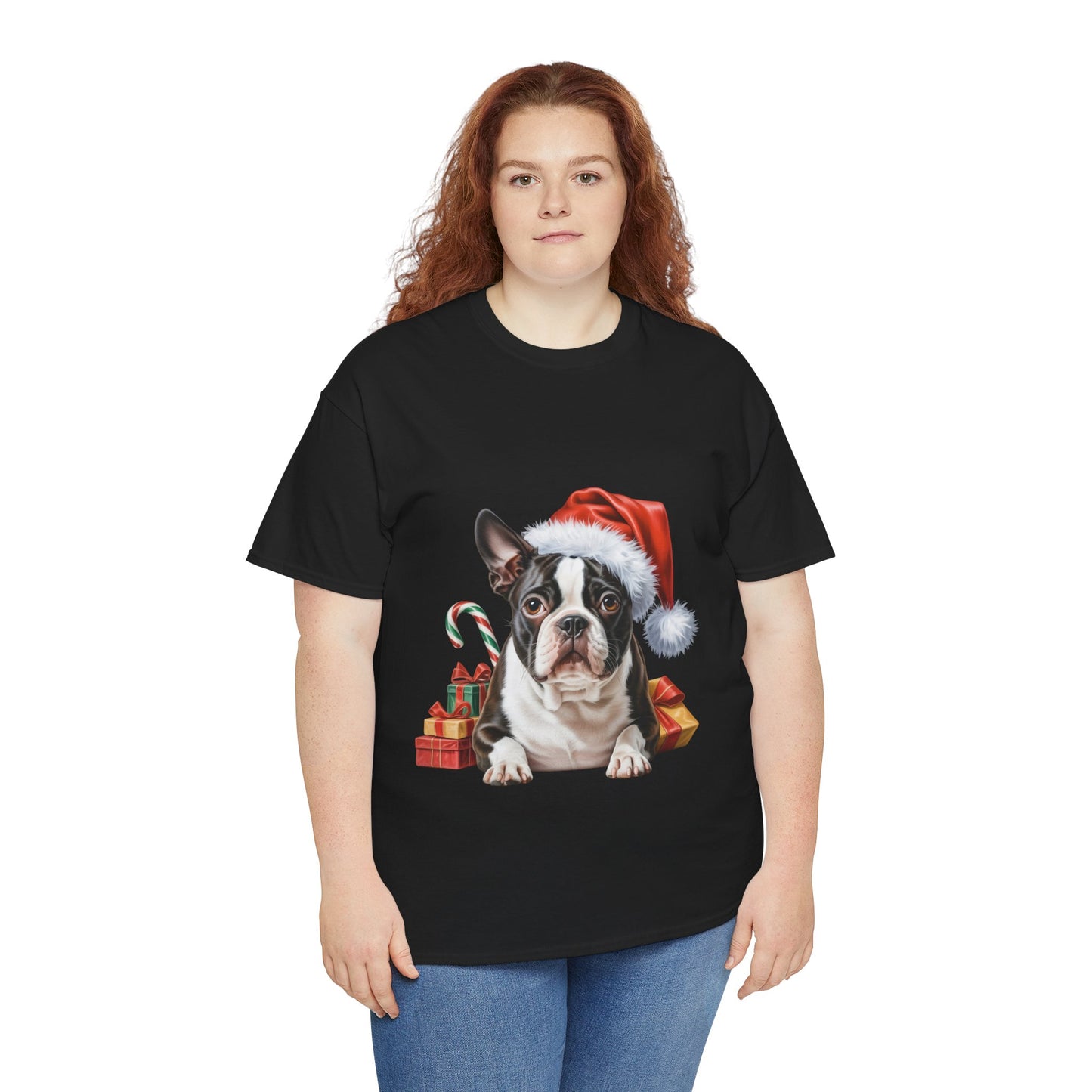 Boston Terrier Christmas T-Shirt – Holiday Dog Lover Tee, Festive Small Dog Shirt, Cute Boston Terrier Xmas Gift, Pet Lover Apparel, Holiday Puppy Shirt for Boston Terrier Lovers