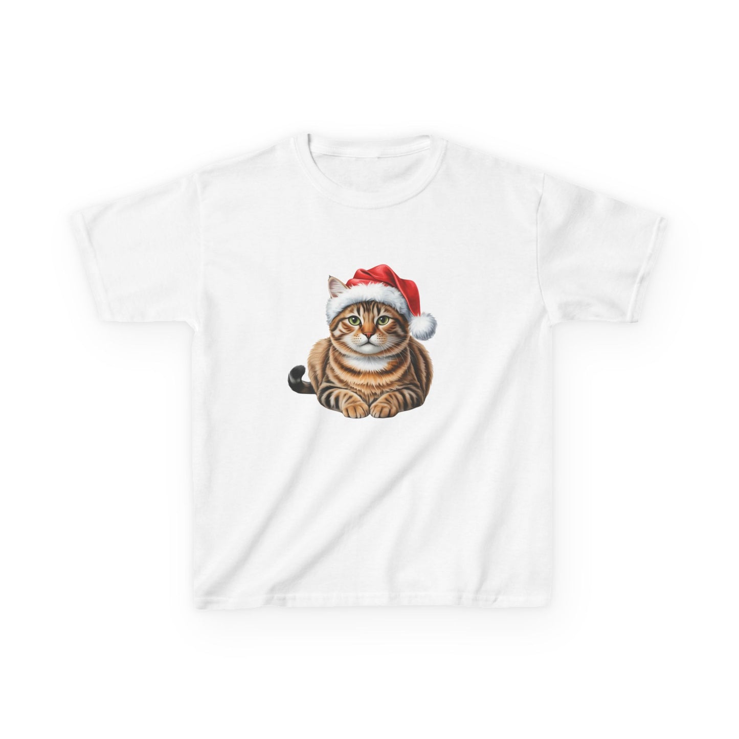 Kids Tabby Cat Christmas cat T-Shirt, Festive Tabby Cat Kids Christmas Tee, Cute Pet Lover Shirt, Holiday Apparel, Great Gift for cat Owners