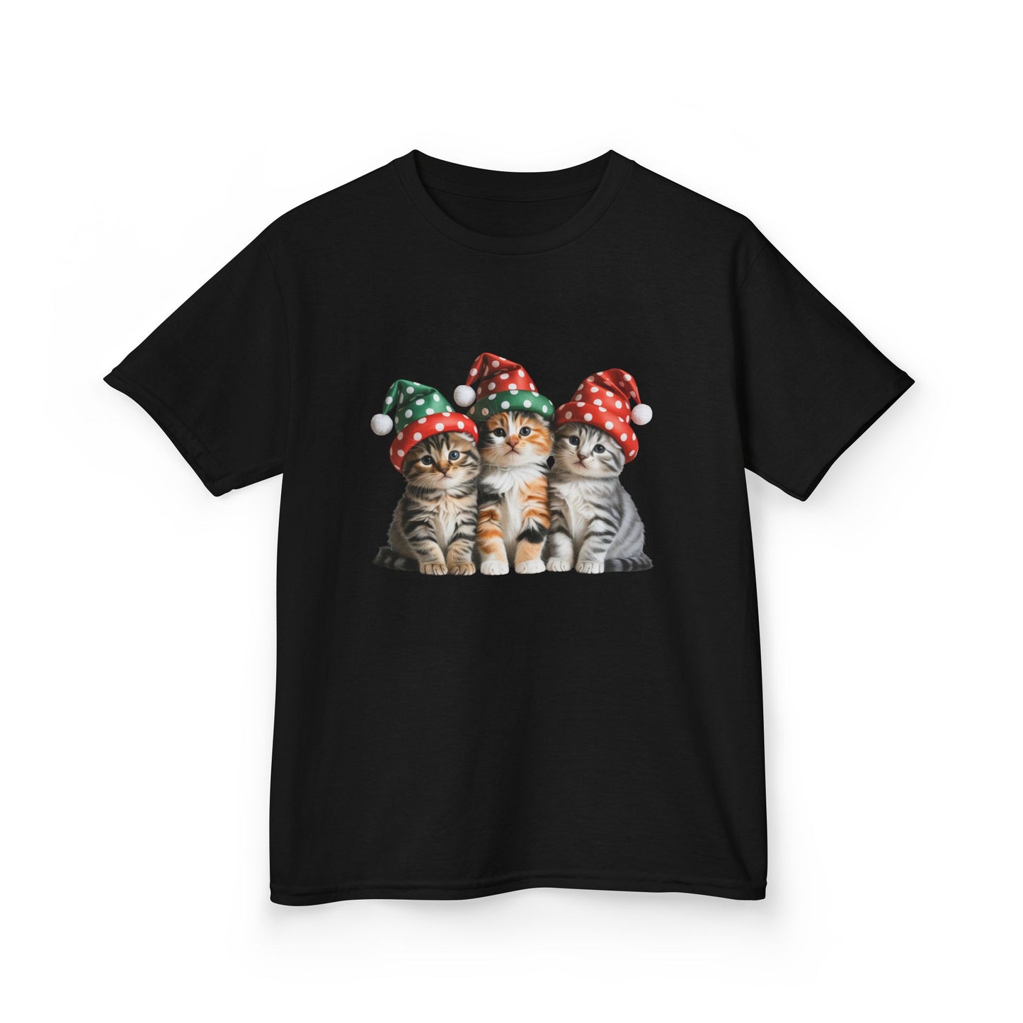 Kids Christmas Cat T-Shirt, Festive Cat Kids Christmas Tee, Cute Pet Lover Shirt, Holiday Apparel, Great Gift for Cat Owners