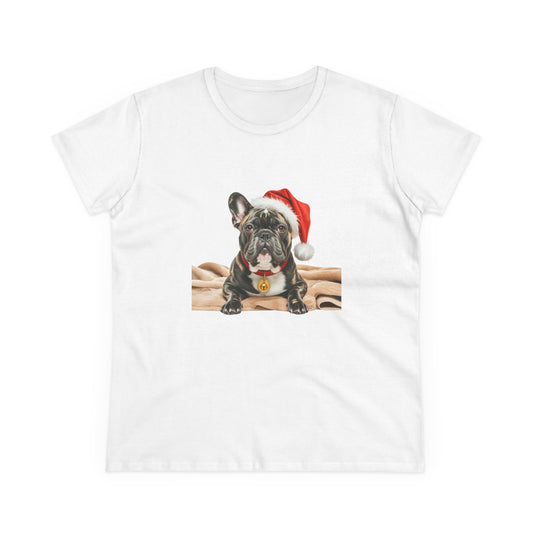 Santa's little Frenchie T-Shirt, Festive Dog Christmas Tee, Cute Pet Lover Shirt, Holiday Apparel, Great Gift for Dog Owners, Preppy Style Top