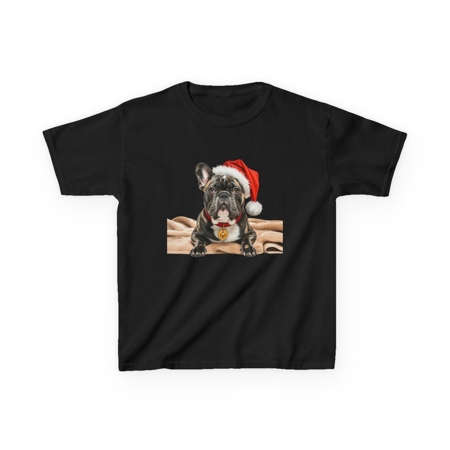 Kids French Bulldog (Frenchie) Christmas Dog T-Shirt, Festive French Bulldog (Frenchie) Dog Kids Christmas Tee, Cute Pet Lover Shirt, Holiday Apparel, Great Gift for Dog Owners