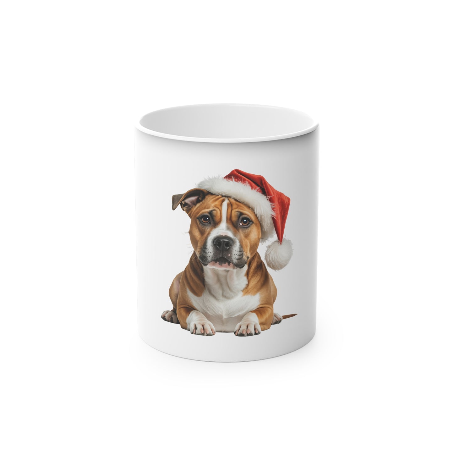 Merry Staffy-mas Magic Mug - Christmas Gift for Dog Lovers, Pet Mug, Holiday Decor, Cute Coffee Cup, Seasonal Present