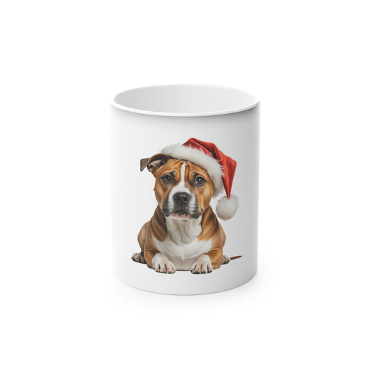 Merry Staffy-mas Magic Mug - Christmas Gift for Dog Lovers, Pet Mug, Holiday Decor, Cute Coffee Cup, Seasonal Present