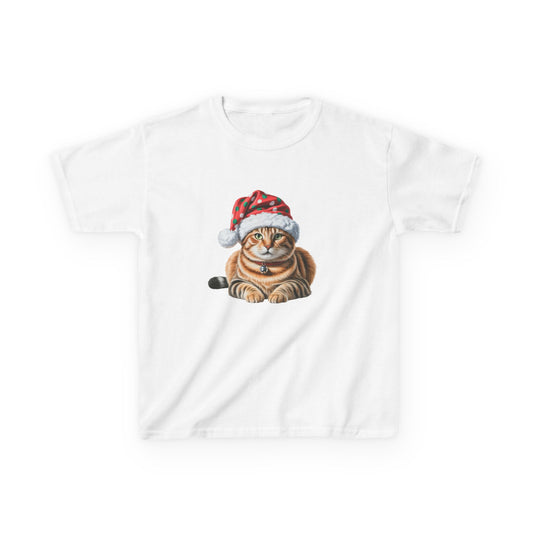 Kids Christmas Cat T-Shirt, Festive Cat Kids Christmas Tee, Cute Pet Lover Shirt, Holiday Apparel, Great Gift for Cat Owners