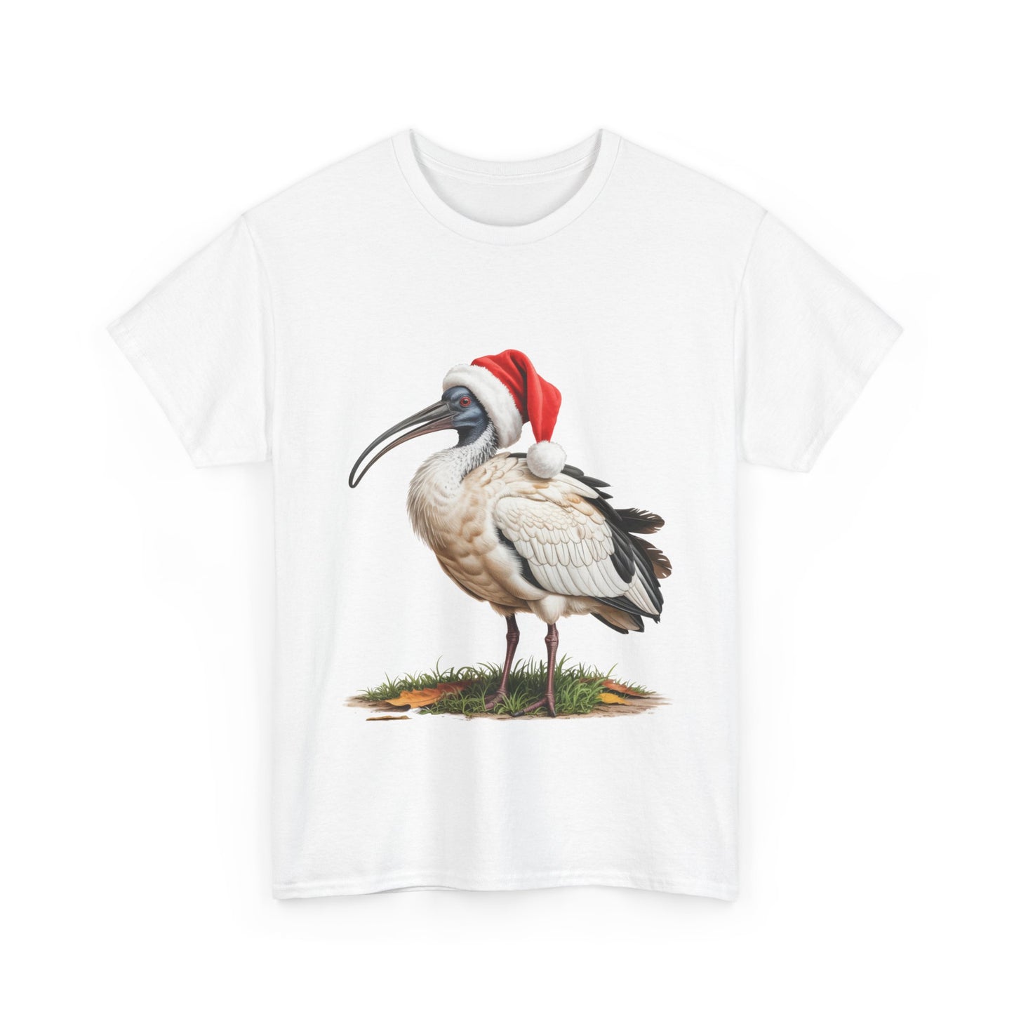 Christmas Australian White Ibis T-Shirt – Holiday Bird Lover Tee, Festive Wetland Bird Shirt, Cute Ibis Xmas Gift, Nature Lover Apparel, Holiday Feathered Friend Shirt for Ibis Lovers