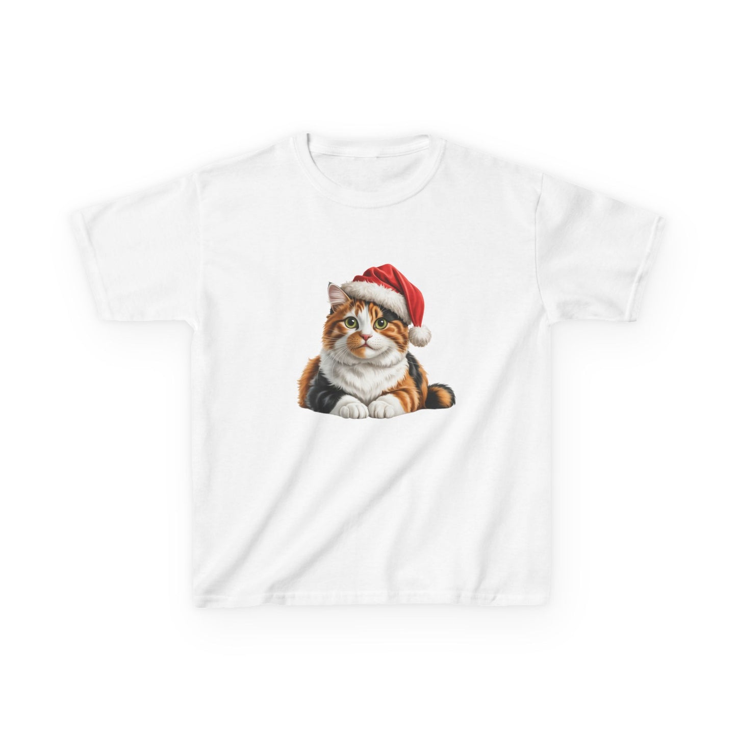 Kids Calico Cat Christmas cat T-Shirt, Festive Calico Cat Kids Christmas Tee, Cute Pet Lover Shirt, Holiday Apparel, Great Gift for cat Owners