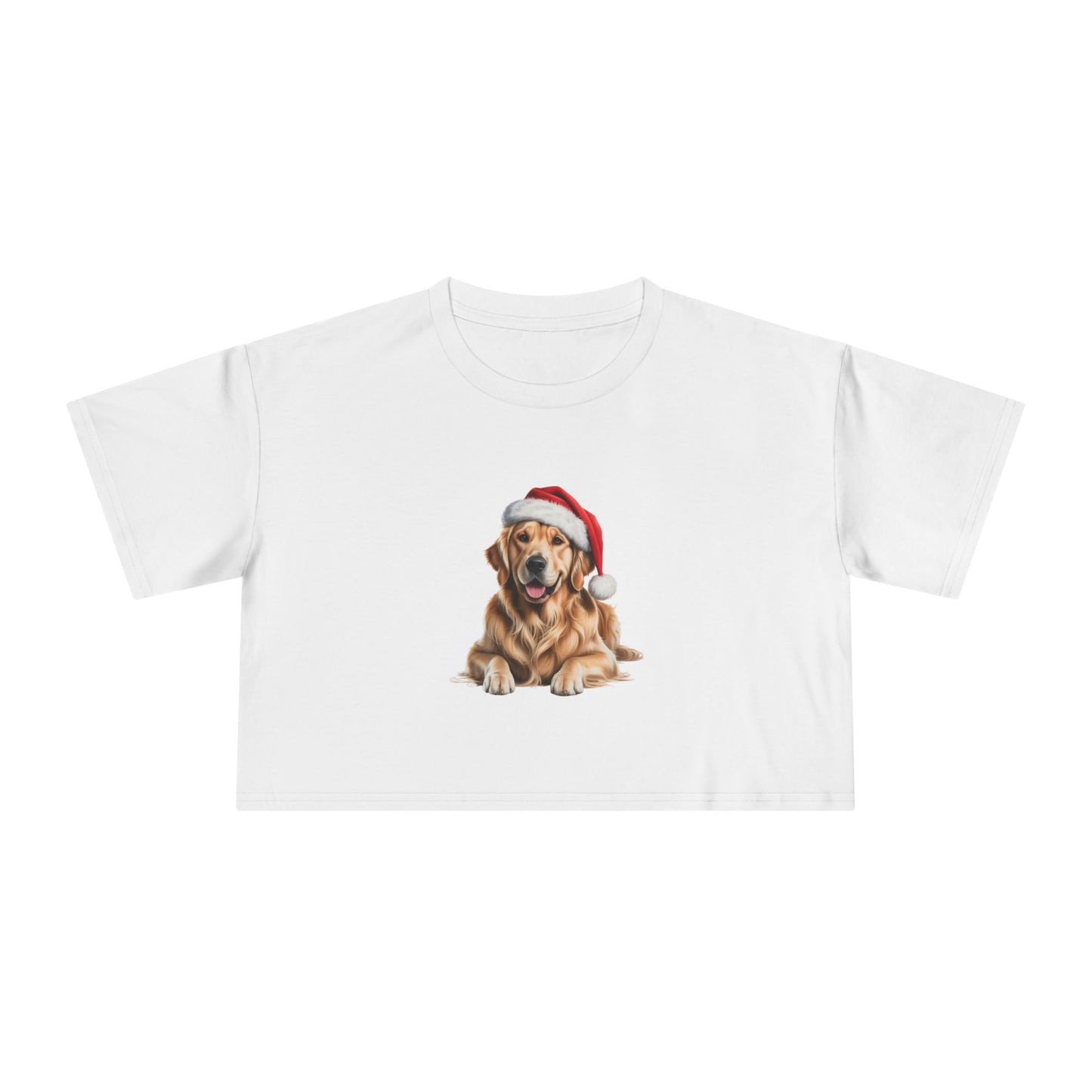 Christmas Golden Retriever Crop Tee