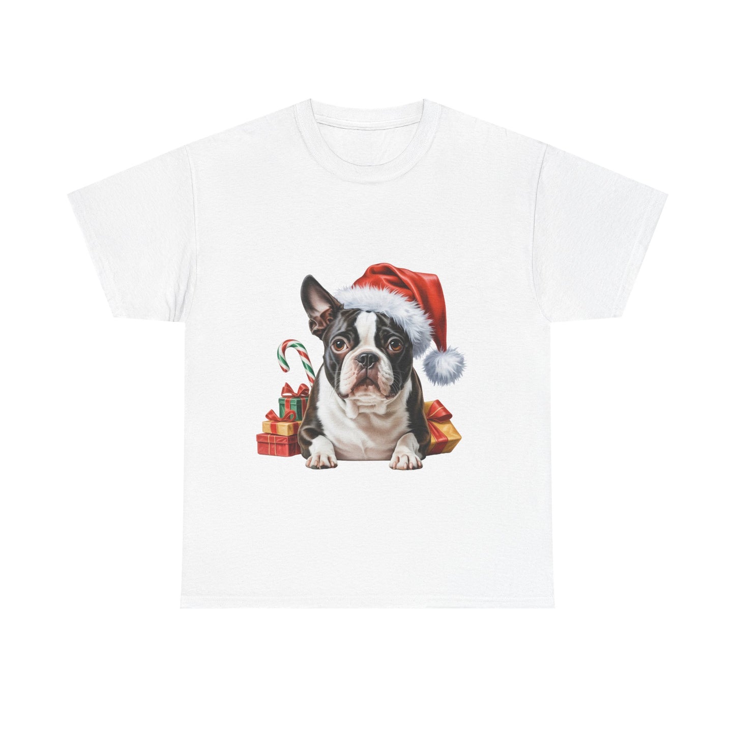 Boston Terrier Christmas T-Shirt – Holiday Dog Lover Tee, Festive Small Dog Shirt, Cute Boston Terrier Xmas Gift, Pet Lover Apparel, Holiday Puppy Shirt for Boston Terrier Lovers