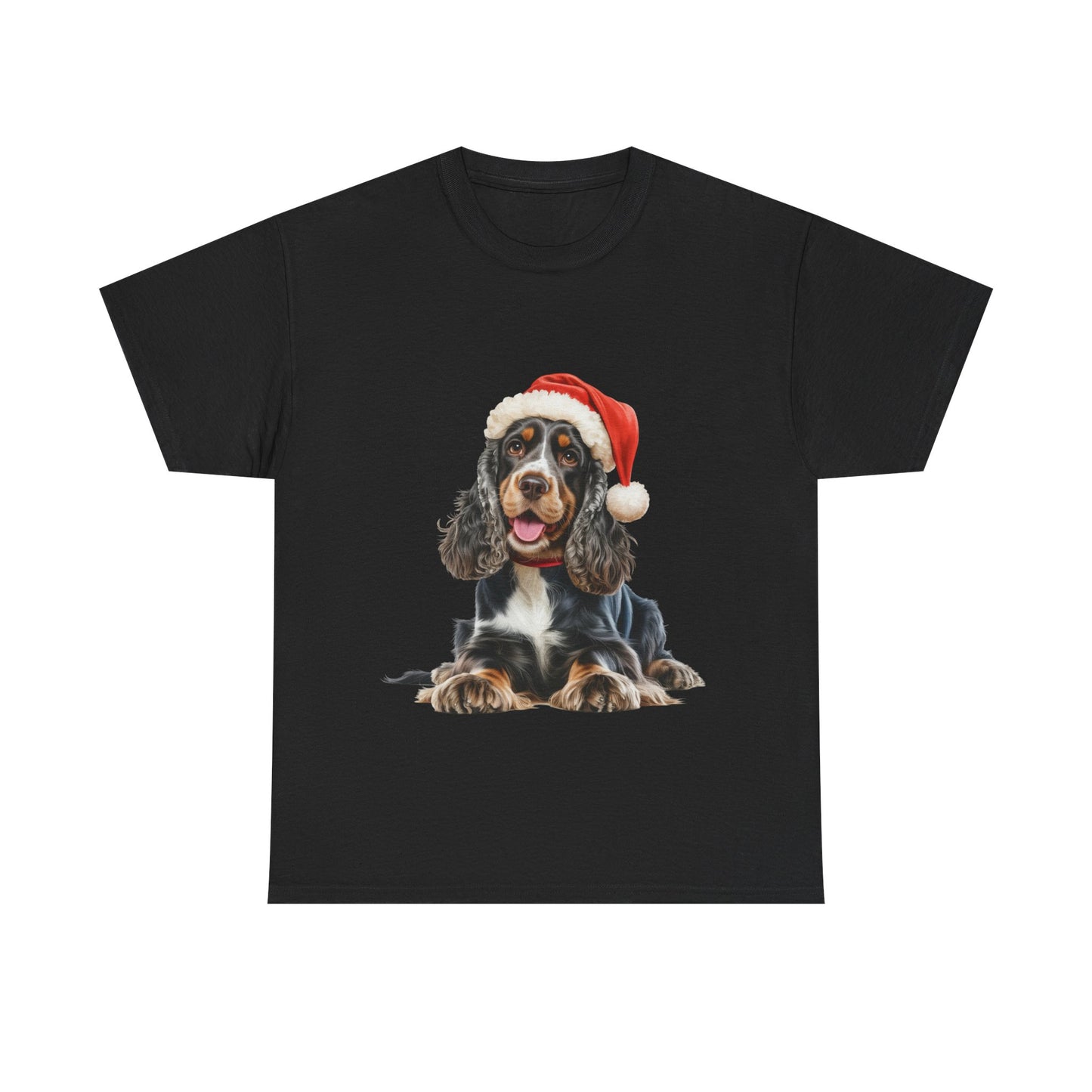 Cocker Spaniel Cheer! T-Shirt, Festive Black & Tan Cocker Spaniel Dog Christmas Tee, Cute Pet Lover Shirt, Holiday Apparel, Great Gift for Dog Owners