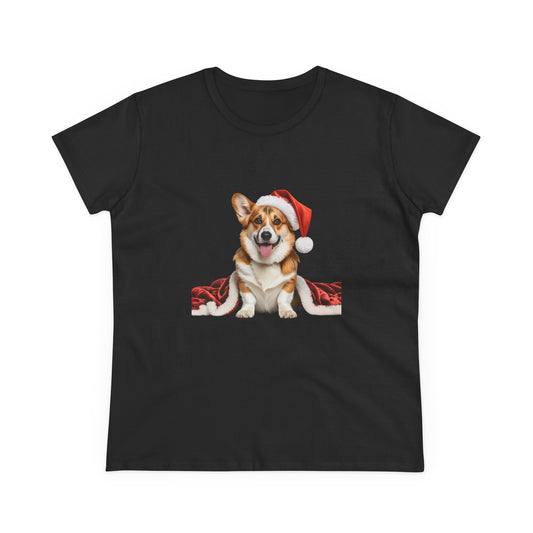 Santa's little Corgi! T-Shirt, Festive Boxer Dog Christmas Tee, Cute Pet Lover Shirt, Holiday Apparel, Great Gift for Dog Owners, Preppy Style Top
