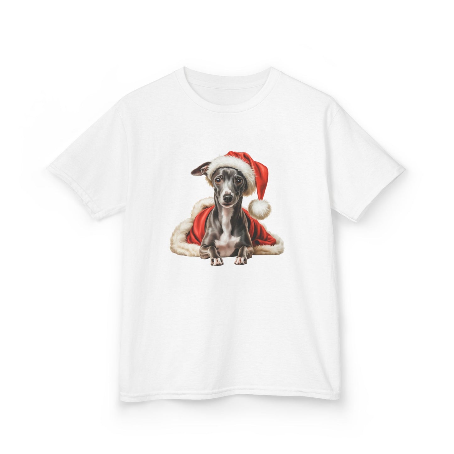 Kids Italian Greyhound (Iggy) Christmas Dog T-Shirt, Festive Italian Greyhound (Iggy) Dog Kids Christmas Tee, Cute Pet Lover Shirt, Holiday Apparel, Great Gift for Dog Owners