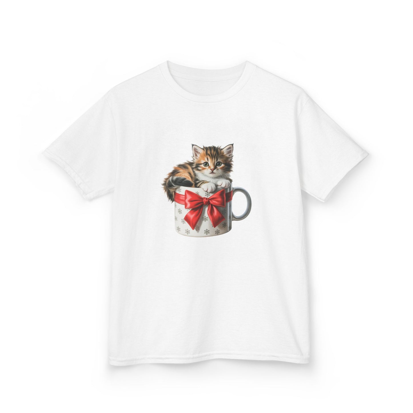 Kids Christmas Cat T-Shirt, Festive Cat Kids Christmas Tee, Cute Pet Lover Shirt, Holiday Apparel, Great Gift for Cat Owners