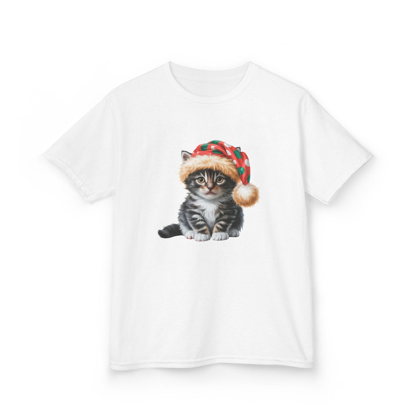 Kids Christmas Cat T-Shirt, Festive Cat Kids Christmas Tee, Cute Pet Lover Shirt, Holiday Apparel, Great Gift for Cat Owners