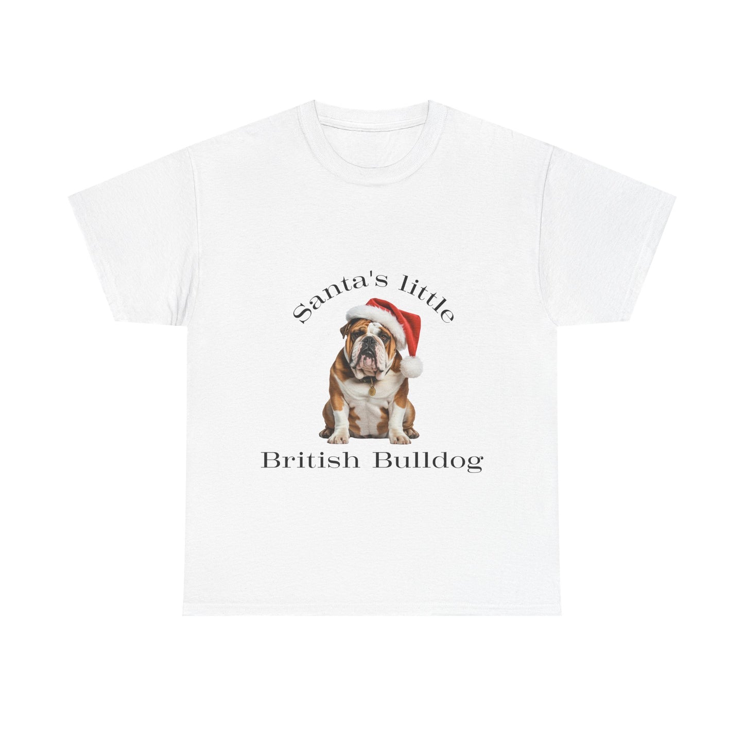 Santa's little British Bulldog T-Shirt, Festive British Bulldog Christmas Tee, Cute Pet Lover Shirt, Holiday Apparel, Great Gift for Dog Owners