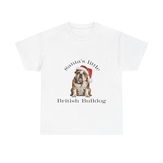 Santa's little British Bulldog T-Shirt, Festive British Bulldog Christmas Tee, Cute Pet Lover Shirt, Holiday Apparel, Great Gift for Dog Owners