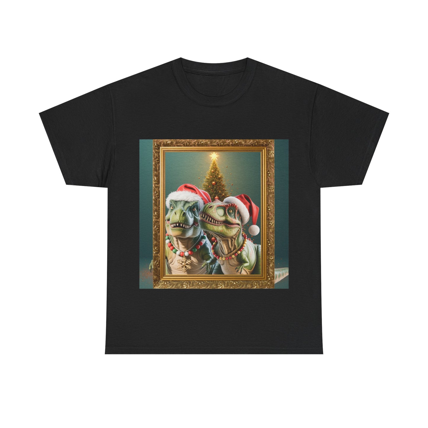 T-Rex Holiday Portrait Tee – Funny Christmas Dinosaur Shirt