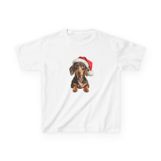 Kids Dachshund (Daschund) Christmas Dog T-Shirt, Festive Dachshund (Daschund) Dog Kids Christmas Tee, Cute Pet Lover Shirt, Holiday Apparel, Great Gift for Dog Owners